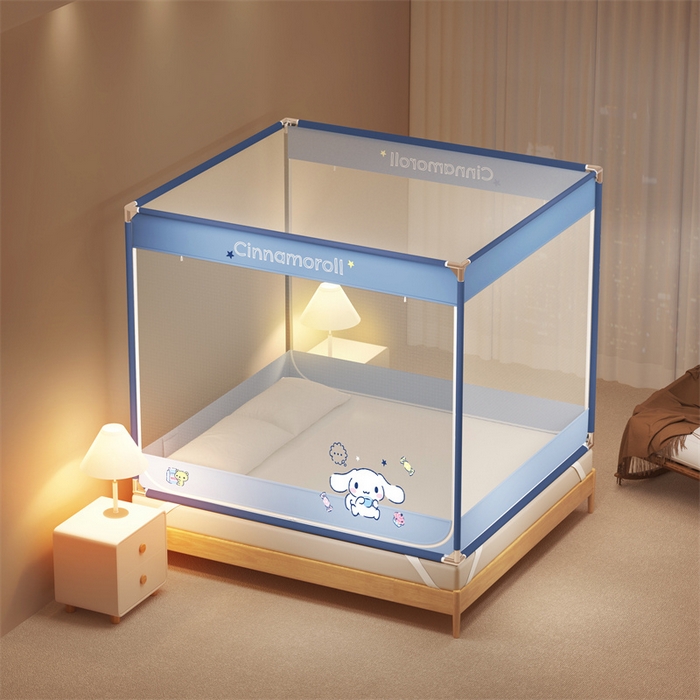 91家纺网 家纺一手货源 找家纺 佳梦家纺 2025新款三丽鸥坐床蚊帐 糖果玉桂