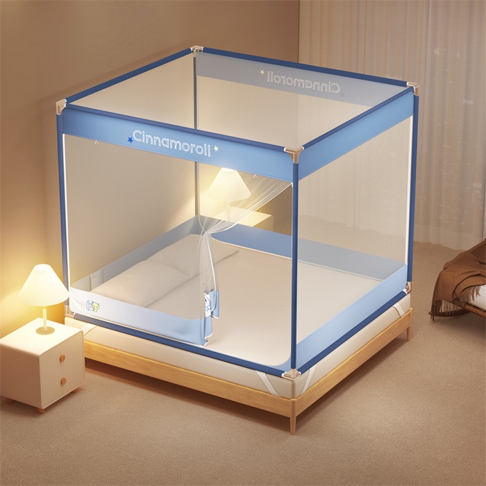 91家纺网 家纺一手货源 找家纺 佳梦家纺 2025新款三丽鸥坐床蚊帐 糖果玉桂