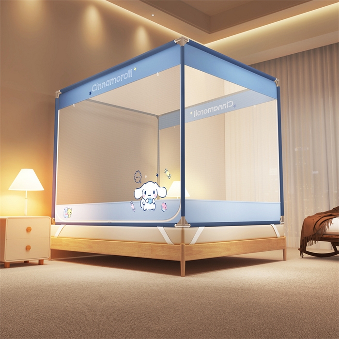 91家纺网 家纺一手货源 找家纺 佳梦家纺 2025新款三丽鸥坐床蚊帐 糖果玉桂