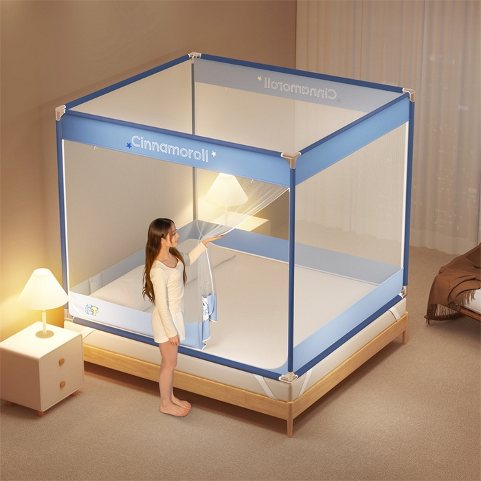 91家纺网 家纺一手货源 找家纺 佳梦家纺 2025新款三丽鸥坐床蚊帐 糖果玉桂