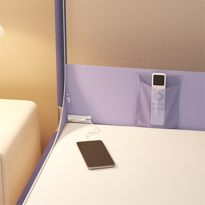 91家纺网 家纺一手货源 找家纺 佳梦家纺 2025新款三丽鸥坐床蚊帐 库洛米紫