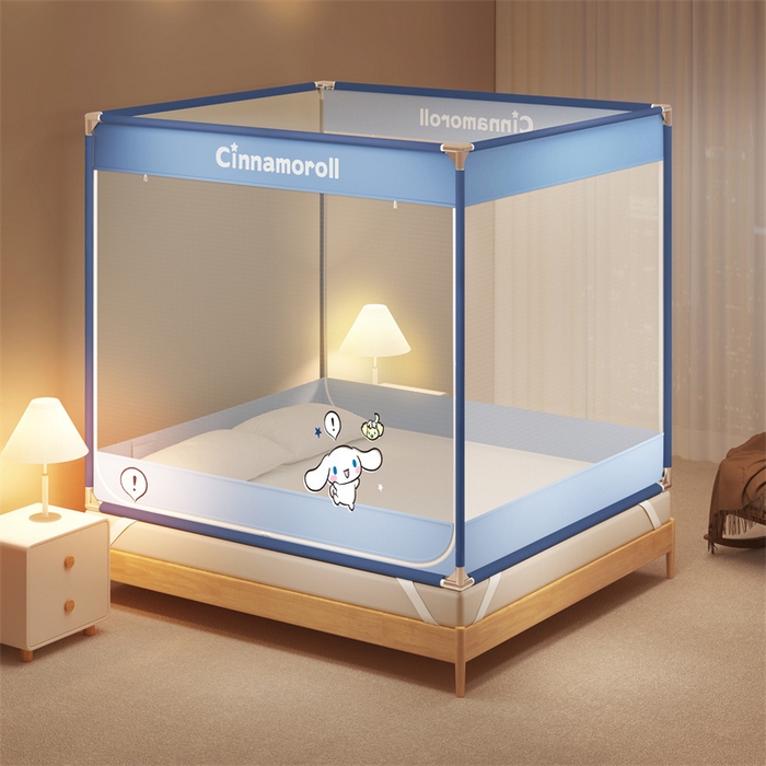 91家纺网 家纺一手货源 找家纺 佳梦家纺 2025新款三丽鸥坐床蚊帐 小鸟玉桂