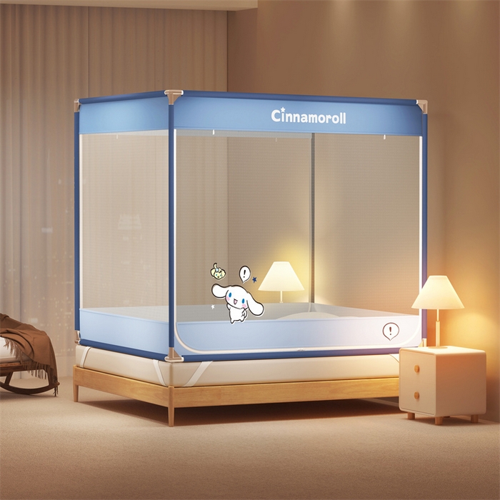 91家纺网 家纺一手货源 找家纺 佳梦家纺 2025新款三丽鸥坐床蚊帐 小鸟玉桂