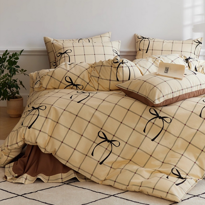 91家纺网 家纺一手货源 找家纺 （总）千朵森 2025新款全棉高密陶瓷磨毛印花四件套