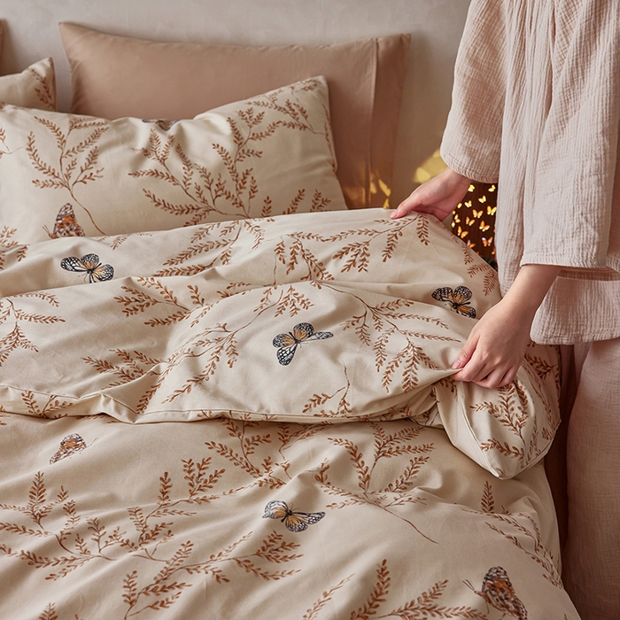 91家纺网 家纺一手货源 找家纺 （总）千朵森 2025新款全棉高密陶瓷磨毛印花四件套