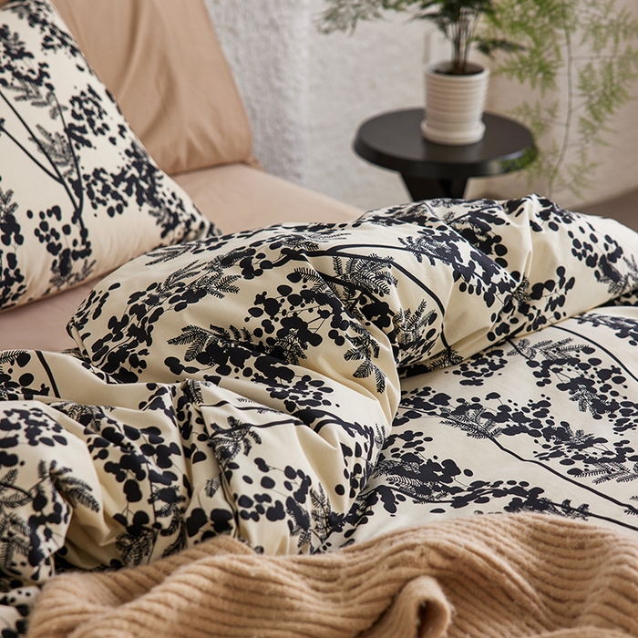 91家纺网 家纺一手货源 找家纺 千朵森 2025新款全棉高密陶瓷磨毛印花四件套 晚棠