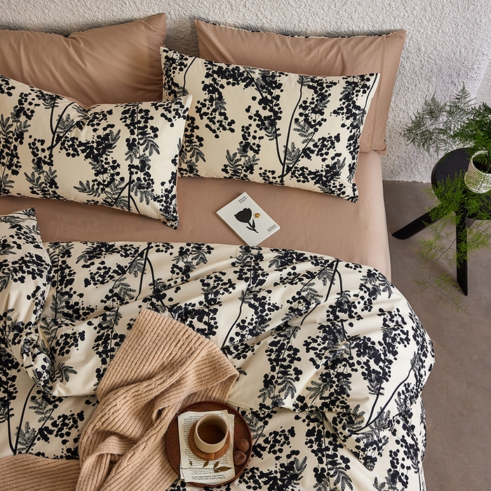 91家纺网 家纺一手货源 找家纺 千朵森 2025新款全棉高密陶瓷磨毛印花四件套 晚棠