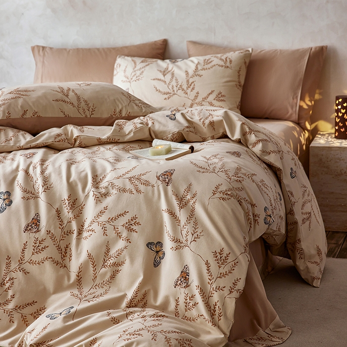 91家纺网 家纺一手货源 找家纺 千朵森 2025新款全棉高密陶瓷磨毛印花四件套 沐梦