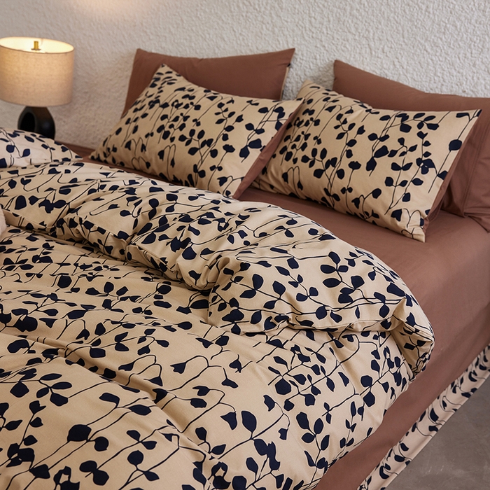 91家纺网 家纺一手货源 找家纺 千朵森 2025新款全棉高密陶瓷磨毛印花四件套 芊寻