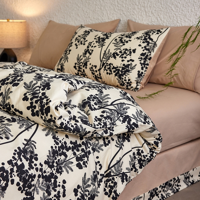 千朵森 2025新款全棉高密陶瓷磨毛印花四件套 晚棠