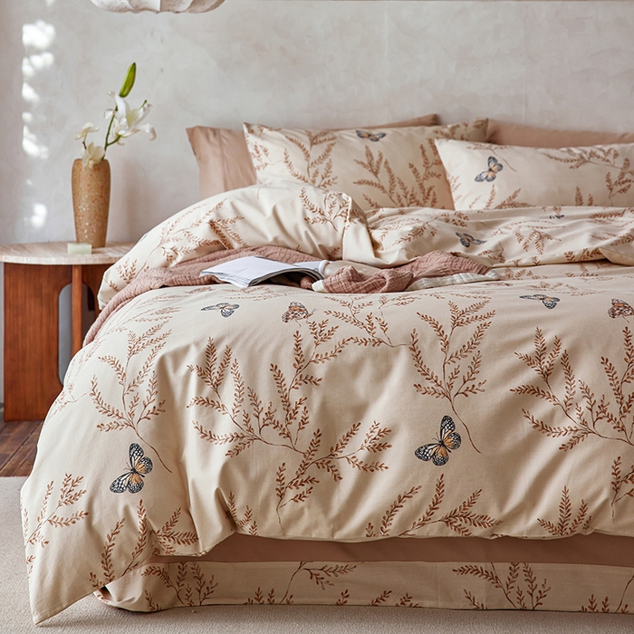 91家纺网 家纺一手货源 找家纺 千朵森 2025新款全棉高密陶瓷磨毛印花四件套 沐梦