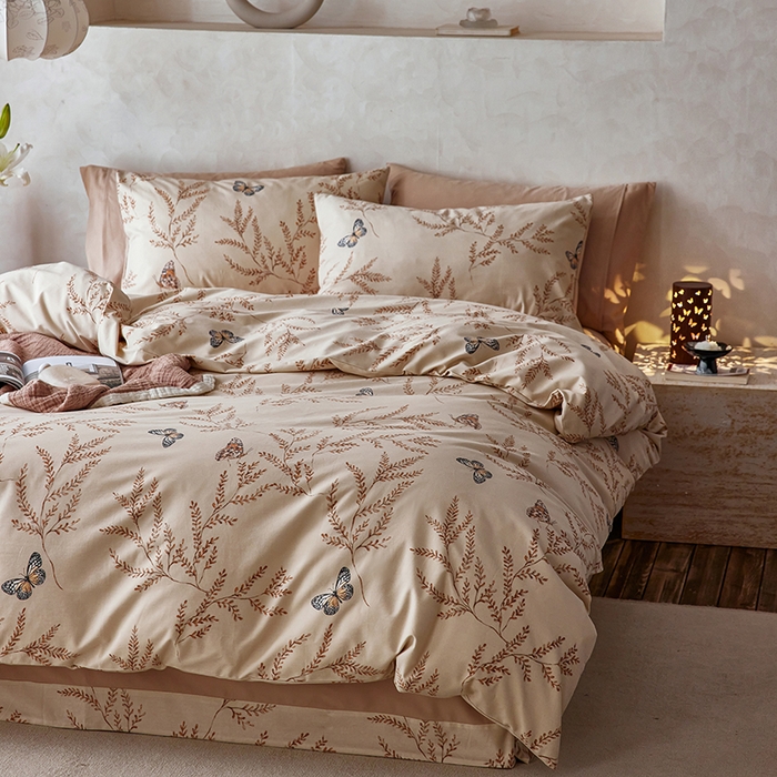 91家纺网 家纺一手货源 找家纺 千朵森 2025新款全棉高密陶瓷磨毛印花四件套 沐梦