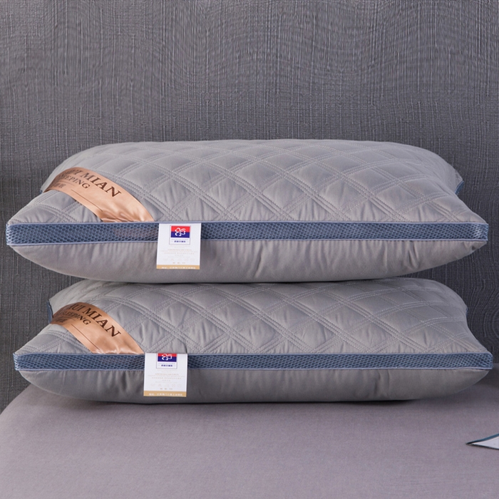 91家纺网 家纺一手货源 找家纺 永乐枕芯 2025新款绗缝满天星双边立体枕芯 满天星枕头枕芯 700g 立体灰色