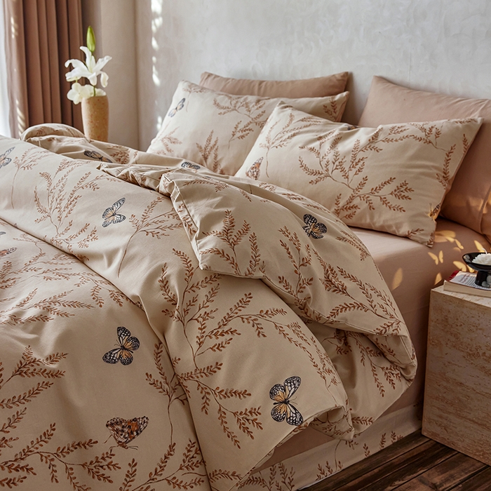 91家纺网 家纺一手货源 找家纺 （总）千朵森 2025新款全棉高密陶瓷磨毛印花四件套