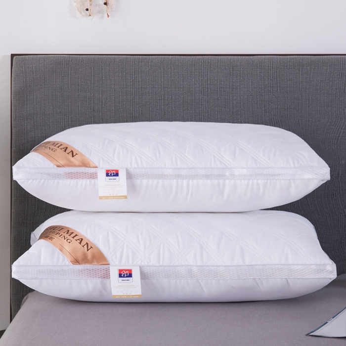 91家纺网 家纺一手货源 找家纺 永乐枕芯 2025新款绗缝满天星双边立体枕芯 满天星枕头枕芯 800g 立体白色白边