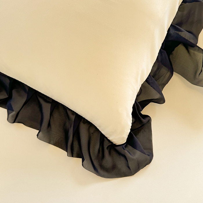 91家纺网 家纺一手货源 找家纺 唐人居 2025新款韩式花边亲肤四件套--相遇系列 相遇-奶昔白