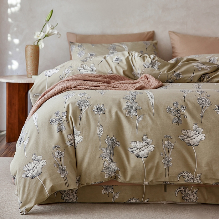 91家纺网 家纺一手货源 找家纺 千朵森 2025新款全棉高密陶瓷磨毛印花四件套 秋屿