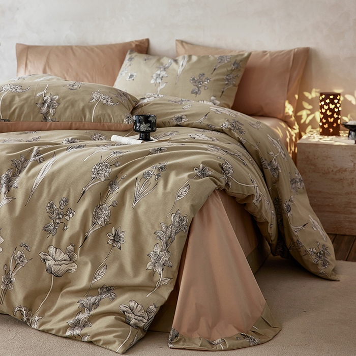 91家纺网 家纺一手货源 找家纺 千朵森 2025新款全棉高密陶瓷磨毛印花四件套 秋屿