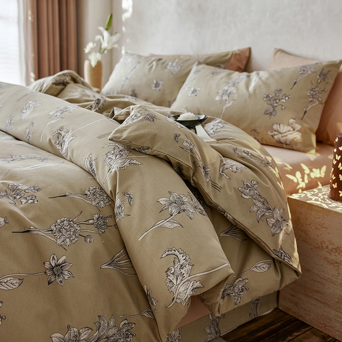 千朵森 2025新款全棉高密陶瓷磨毛印花四件套 秋屿