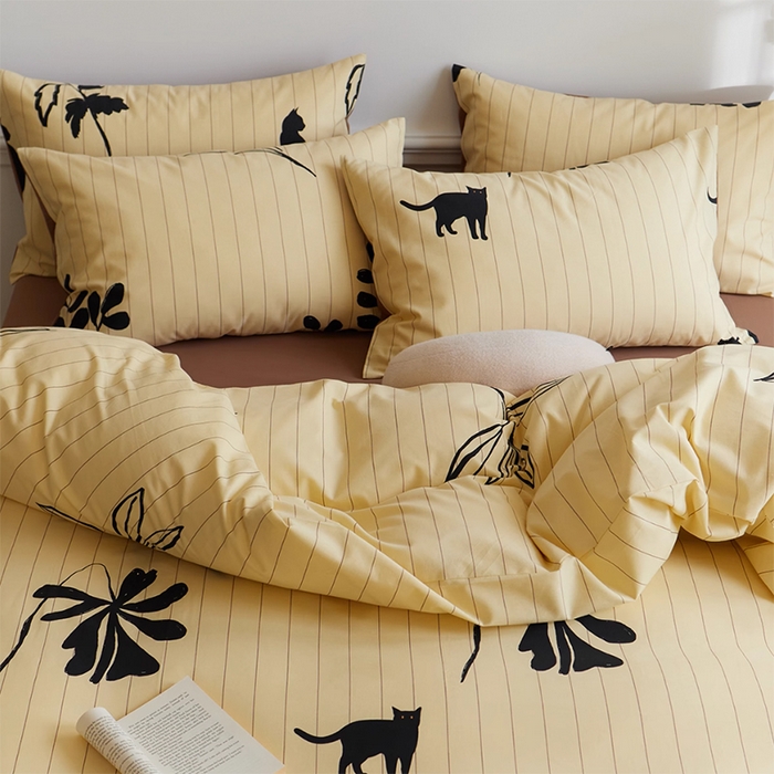 91家纺网 家纺一手货源 找家纺 千朵森 2025新款全棉高密陶瓷磨毛印花四件套 左秋