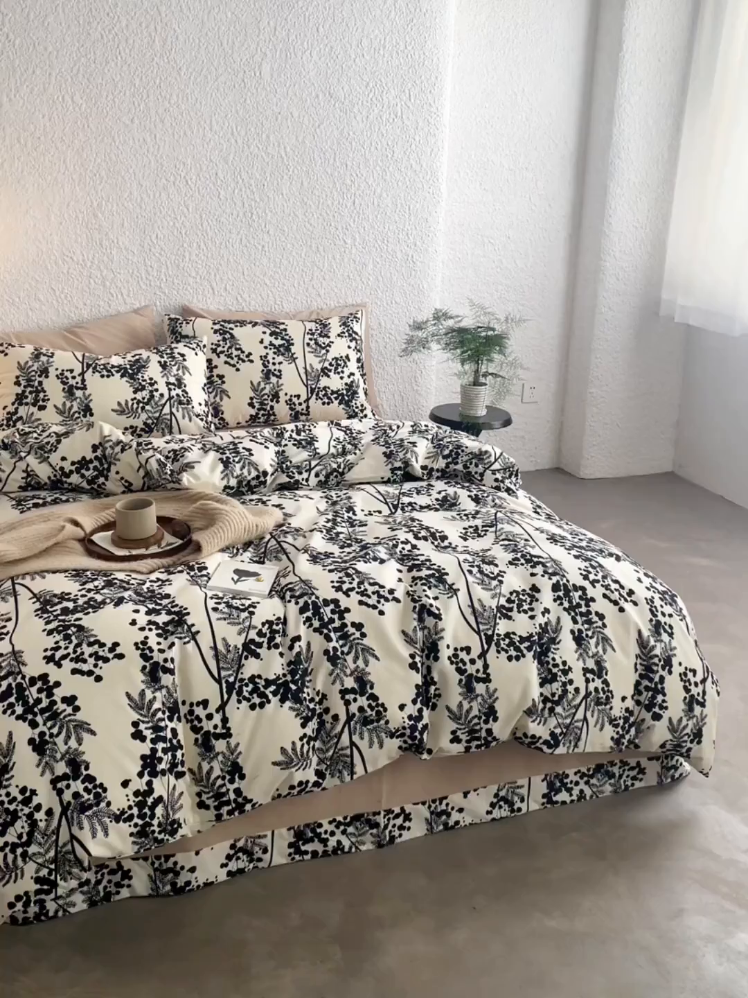 91家纺网 家纺一手货源 找家纺 千朵森 2025新款全棉高密陶瓷磨毛印花四件套 晚棠