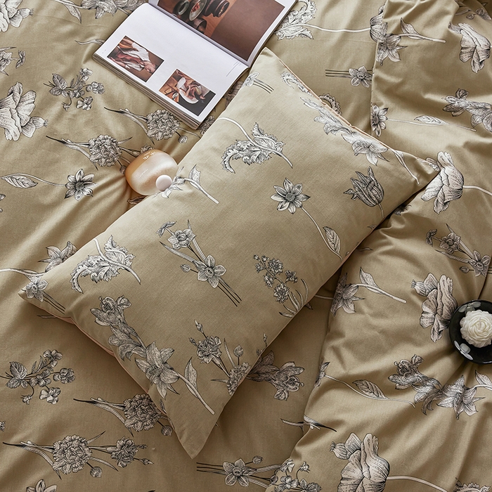 91家纺网 家纺一手货源 找家纺 千朵森 2025新款全棉高密陶瓷磨毛印花四件套 秋屿