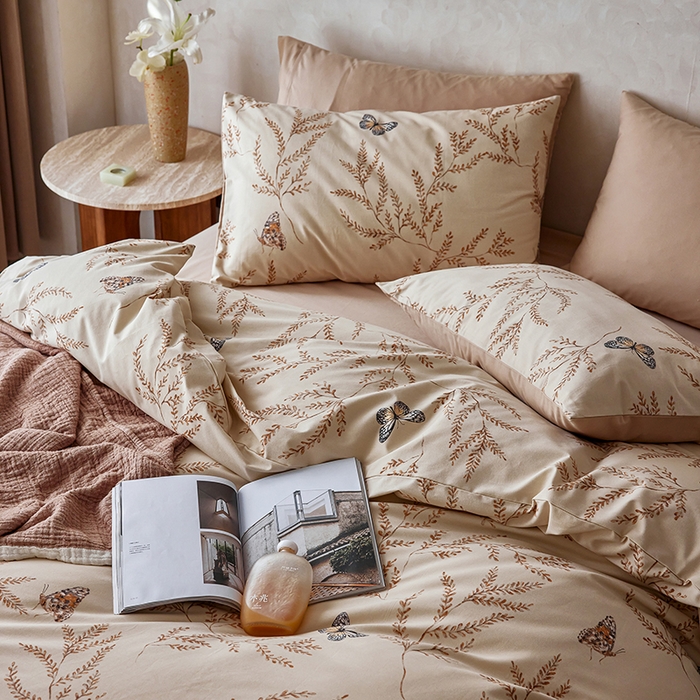 91家纺网 家纺一手货源 找家纺 （总）千朵森 2025新款全棉高密陶瓷磨毛印花四件套