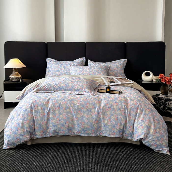 格里芬 2025全棉加厚磨毛纯棉生态磨毛印花四件套 浪漫花海-绿