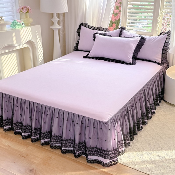 91家纺网 家纺一手货源 找家纺 唐人居 2025新款韩式花边亲肤四件套--相遇系列 相遇-香芋紫