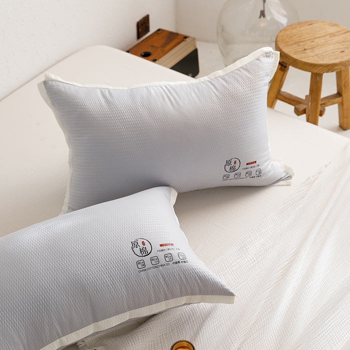91家纺网 家纺一手货源 找家纺 小米枕芯 2025新款泡泡纱四色枕头枕芯 灰色