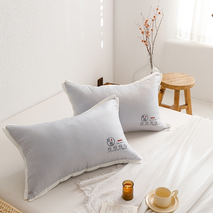 91家纺网 家纺一手货源 找家纺 小米枕芯 2025新款泡泡纱四色枕头枕芯 灰色