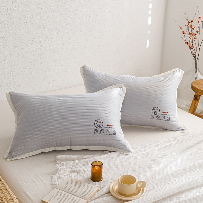 91家纺网 家纺一手货源 找家纺 小米枕芯 2025新款泡泡纱四色枕头枕芯 灰色