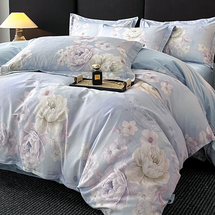 91家纺网 家纺一手货源 找家纺 格里芬 2025全棉加厚磨毛纯棉生态磨毛印花四件套 丽芙-兰