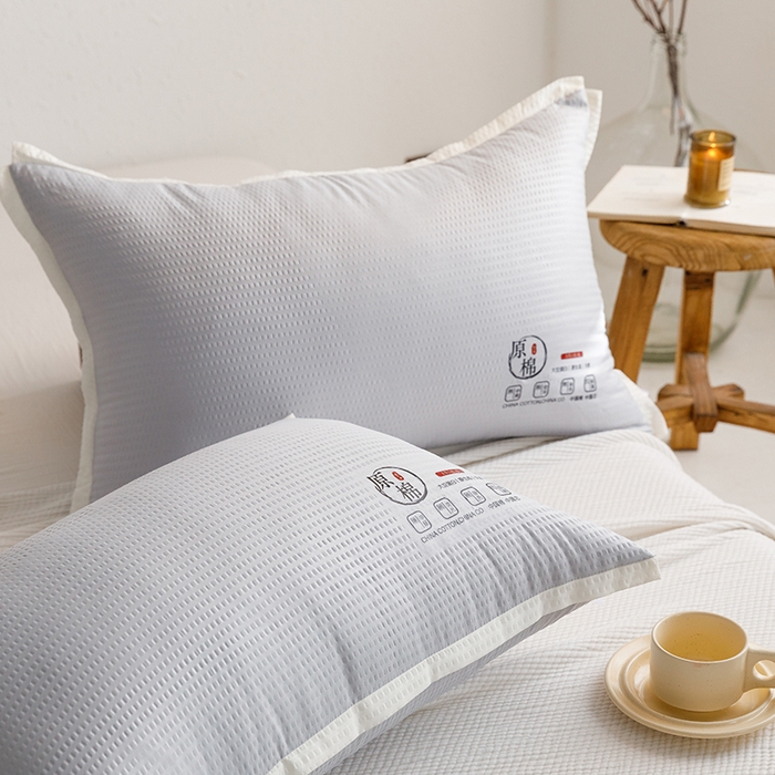 91家纺网 家纺一手货源 找家纺 小米枕芯 2025新款泡泡纱四色枕头枕芯 灰色