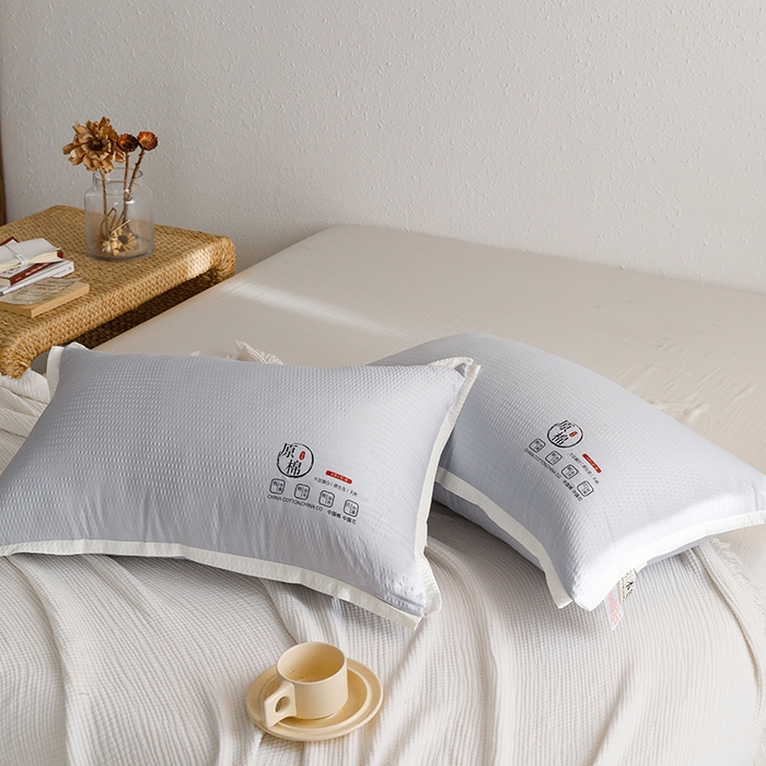 91家纺网 家纺一手货源 找家纺 小米枕芯 2025新款泡泡纱四色枕头枕芯 灰色