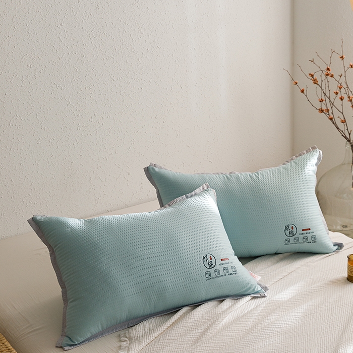 91家纺网 家纺一手货源 找家纺 小米枕芯 2025新款泡泡纱四色枕头枕芯 绿色