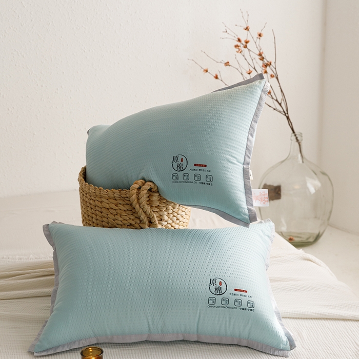 91家纺网 家纺一手货源 找家纺 小米枕芯 2025新款泡泡纱四色枕头枕芯 绿色