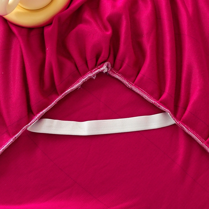 91家纺网 家纺一手货源 找家纺 睡美人 2025新款牛奶绒蕾丝款床裙四件套花仙子系列 花仙子-酒红色