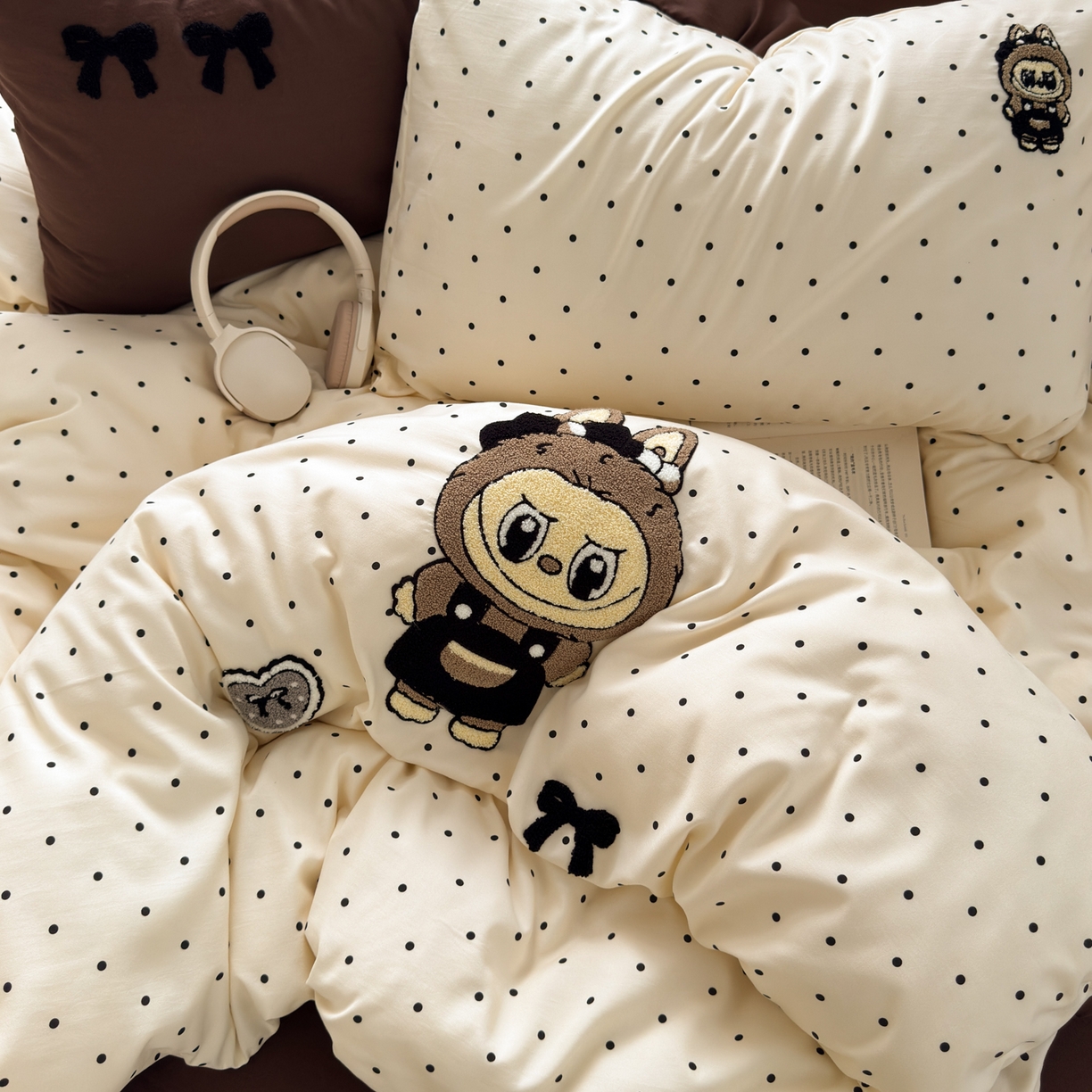 91家纺网 家纺一手货源 找家纺 一霖家纺 2025新款高克重云朵棉毛巾绣印绣四件套-小清新系列-第三波 精灵布布