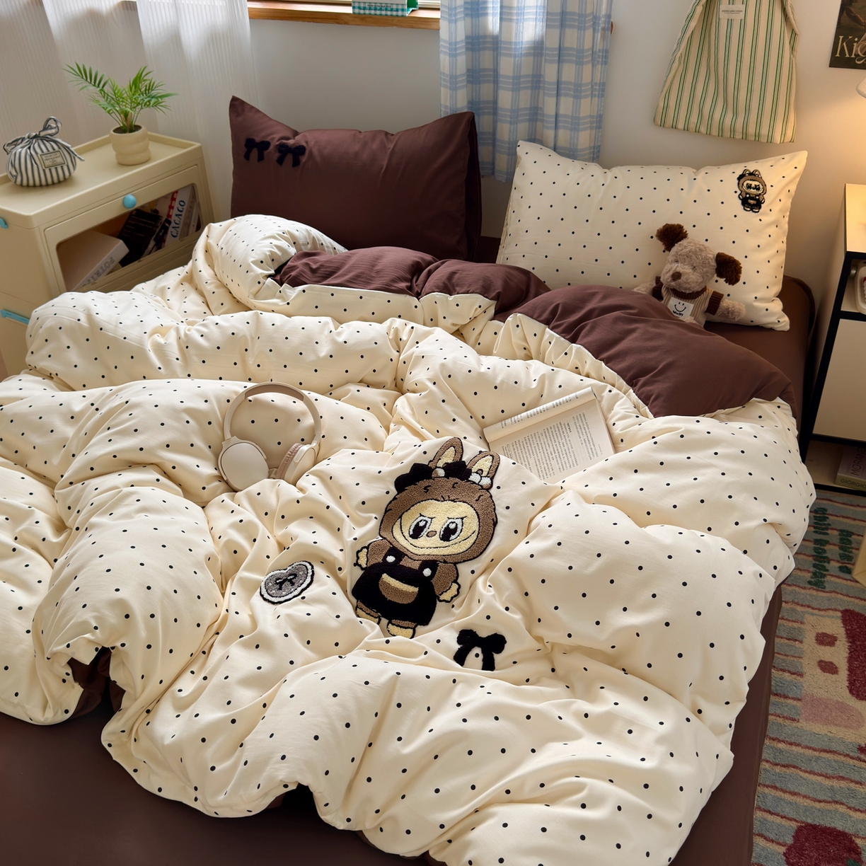 91家纺网 家纺一手货源 找家纺 一霖家纺 2025新款高克重云朵棉毛巾绣印绣四件套-小清新系列-第三波 精灵布布