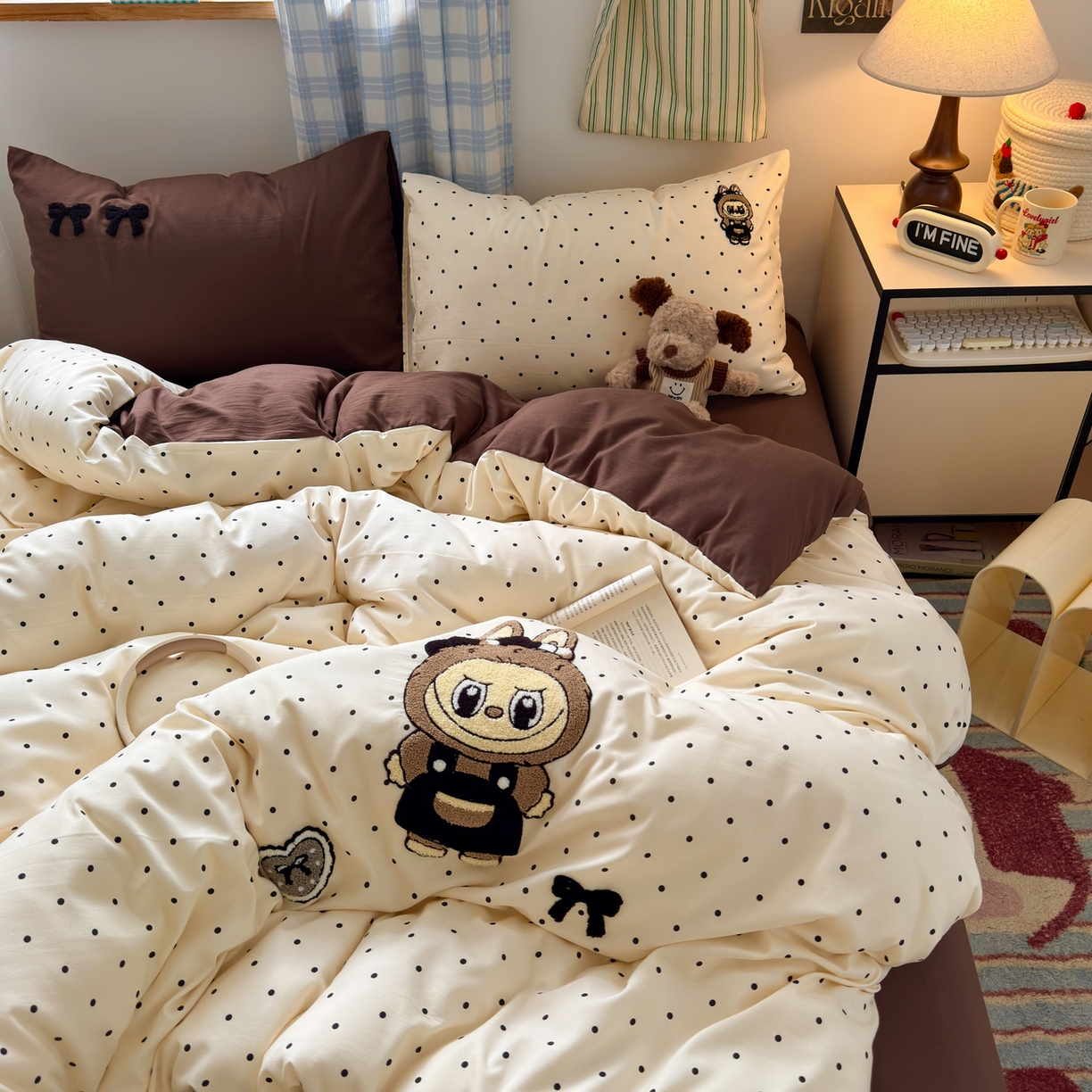 91家纺网 家纺一手货源 找家纺 一霖家纺 2025新款高克重云朵棉毛巾绣印绣四件套-小清新系列-第三波 精灵布布