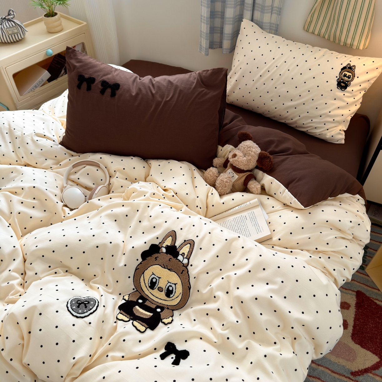 91家纺网 家纺一手货源 找家纺 一霖家纺 2025新款高克重云朵棉毛巾绣印绣四件套-小清新系列-第三波 精灵布布