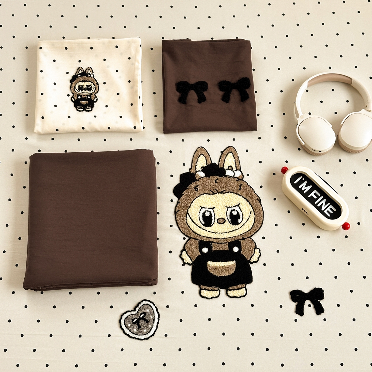 91家纺网 家纺一手货源 找家纺 一霖家纺 2025新款高克重云朵棉毛巾绣印绣四件套-小清新系列-第三波 精灵布布