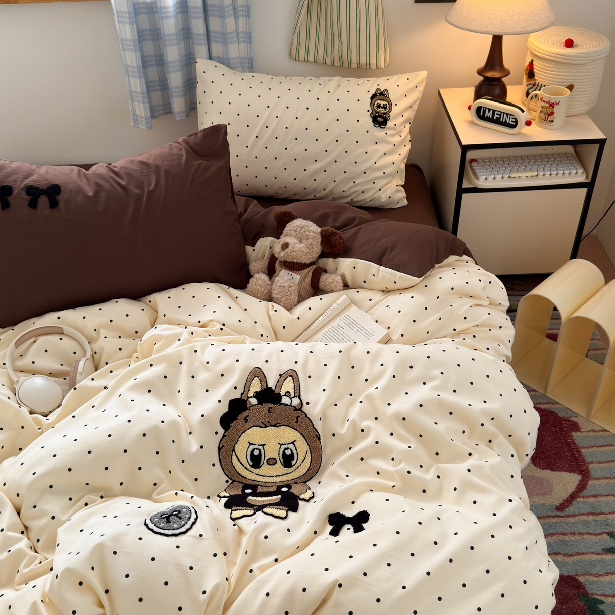 91家纺网 家纺一手货源 找家纺 一霖家纺 2025新款高克重云朵棉毛巾绣印绣四件套-小清新系列-第三波 精灵布布