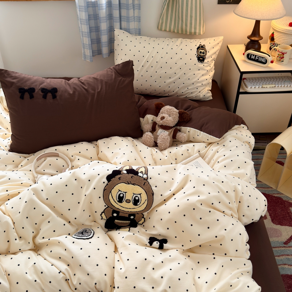 91家纺网 家纺一手货源 找家纺 一霖家纺 2025新款高克重云朵棉毛巾绣印绣四件套-小清新系列-第三波 精灵布布