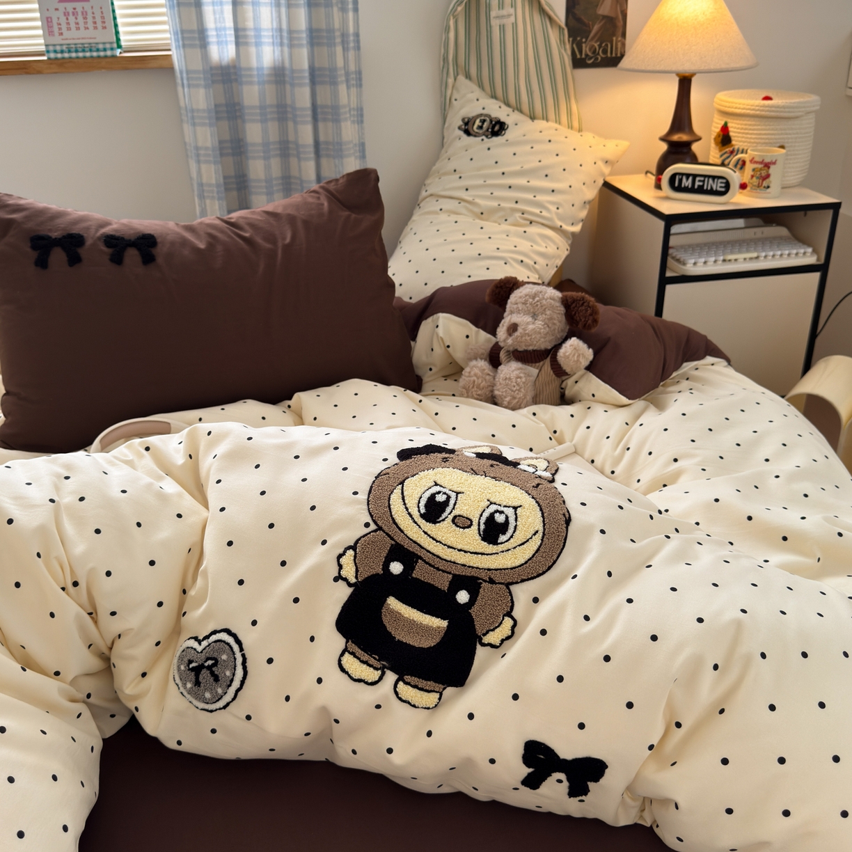 一霖家纺 2025新款高克重云朵棉毛巾绣印绣四件套-小清新系列-第三波 精灵布布