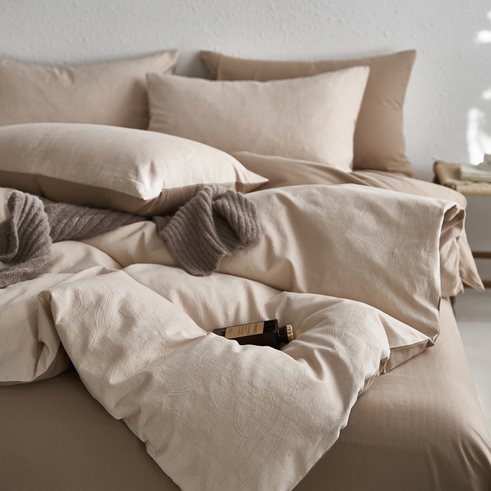 91家纺网 家纺一手货源 找家纺 （总）千朵森 2025新款全棉色织提花磨毛四件套-风格一