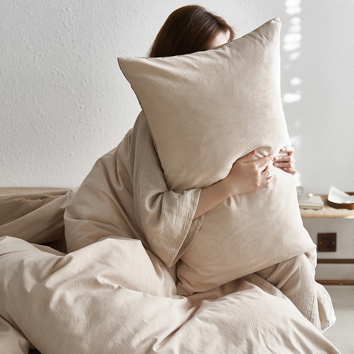 91家纺网 家纺一手货源 找家纺 （总）千朵森 2025新款全棉色织提花磨毛四件套-风格一