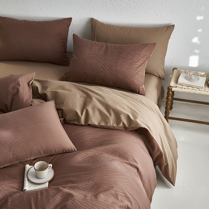 91家纺网 家纺一手货源 找家纺 千朵森 2025新款全棉色织提花磨毛四件套-风格一 欧佩斯-棕榈