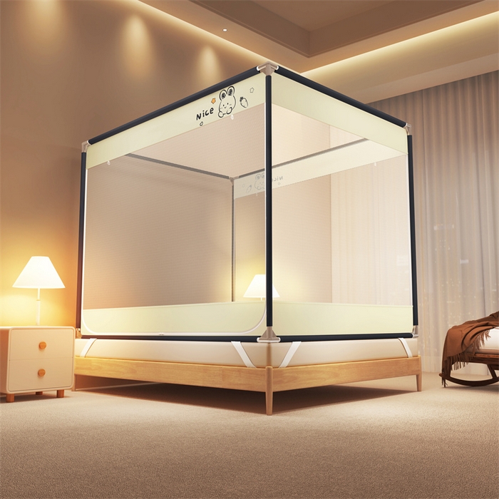 91家纺网 家纺一手货源 找家纺 佳梦家纺 2025新款小卡通坐床蚊帐 nice兔